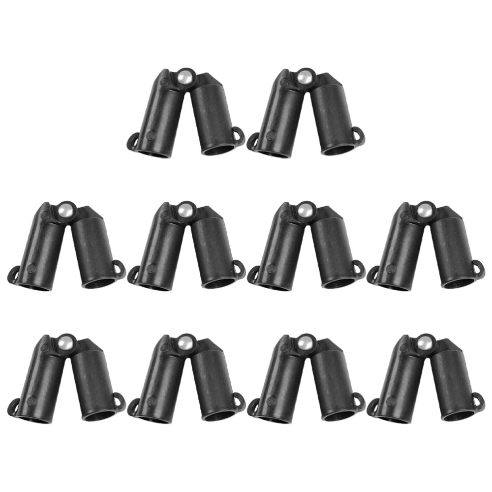 10pcs Joint Sheathed Steel Pipe Strut Fittings Gardening Fastening Tools Black