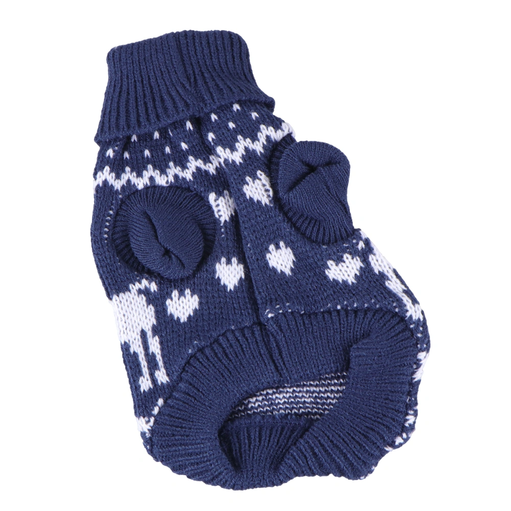 Christmas Pet Sweater Festive Puppy Clothes Small Dog Winter Coat for Xmas Party Holidays Festival (Blue, M)