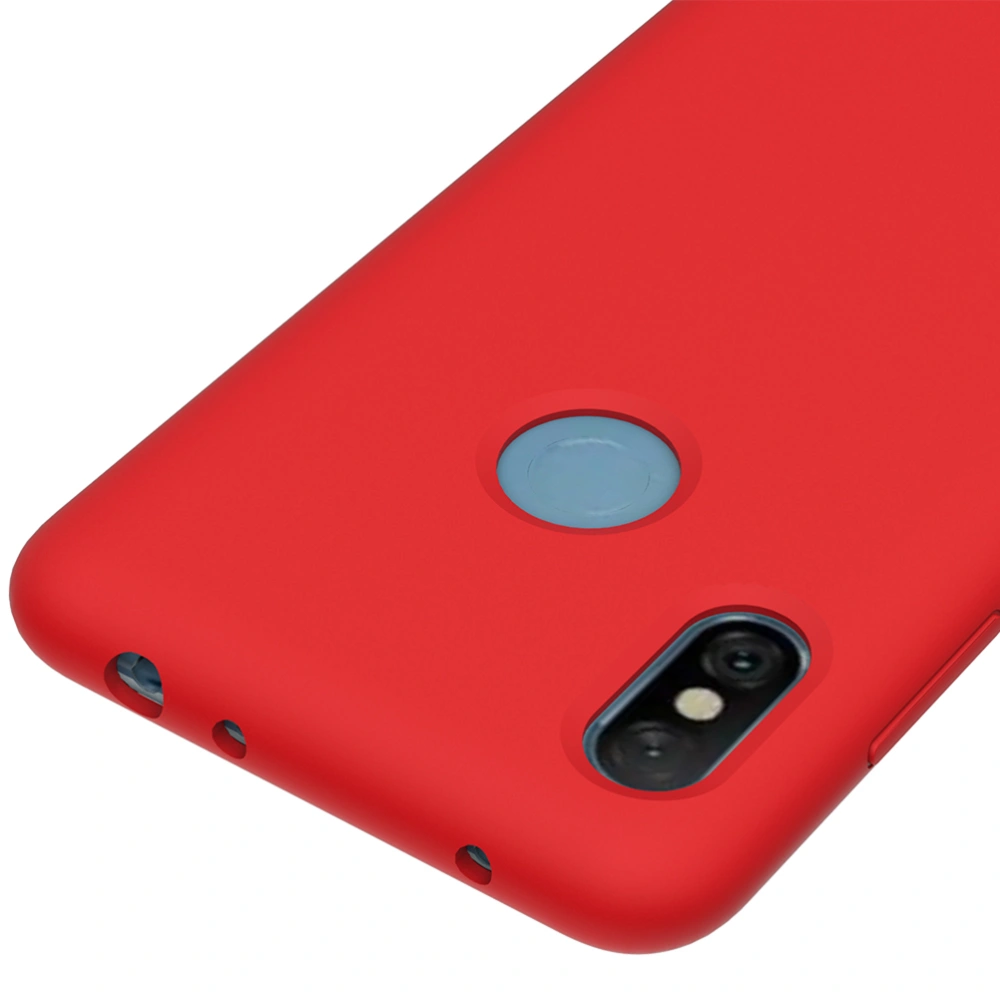 Protective Phone Case Solid Silicone Scrub Feeling Lining Scratch-resistant Anti-fingerprint Oil Proof Full Covered Phone Cover for Xiaomi Redmi Note 6 Pro(Red)