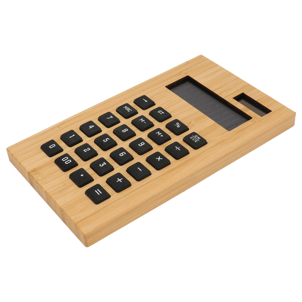 1pc Useful Electronic Calculator Office Stationery Bamboo Solar Calculator