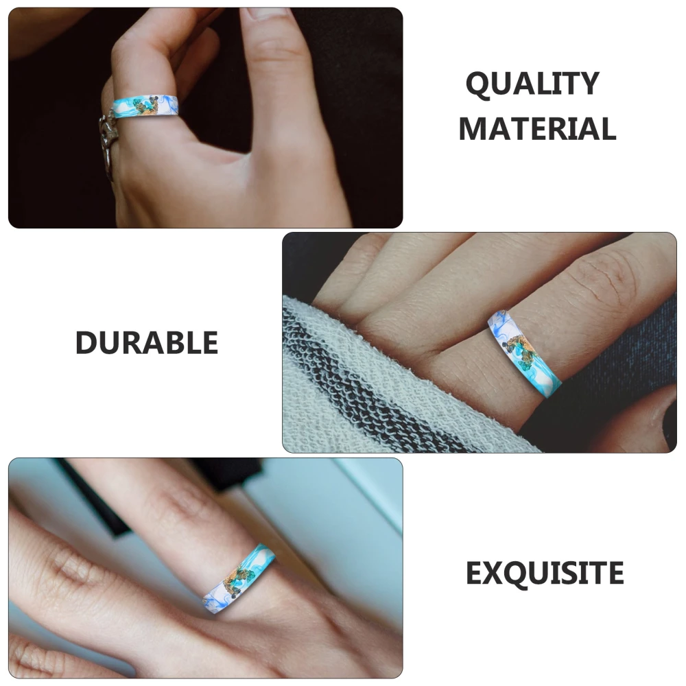 1pc Delicate Resin Ring Gold Foil Ornament Ring Hand Jewelry Resin Ring Jewelry