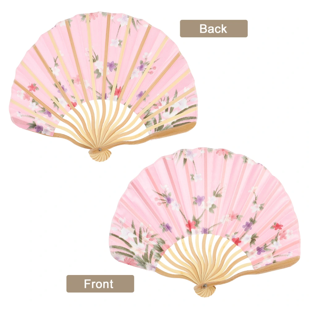 Japanese Style Folding Fan Creative Satin Face Handheld Fan Art Craft Gift