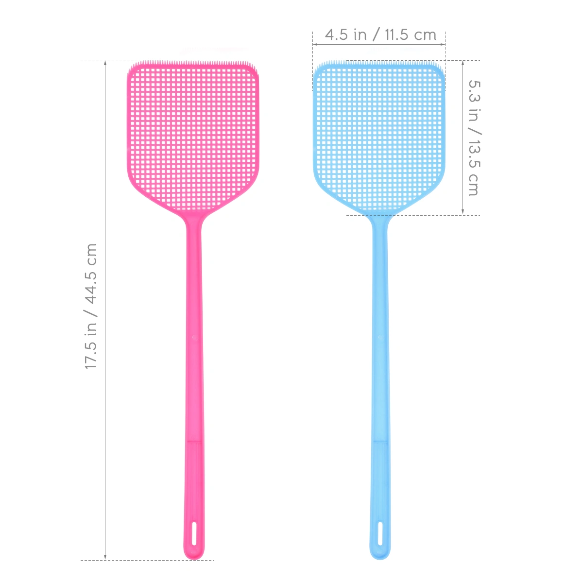 OUNONA 2pcs Plastic Fly Swatter Manual Swat Mosquito Pest Control with Long Handle (Random Color)