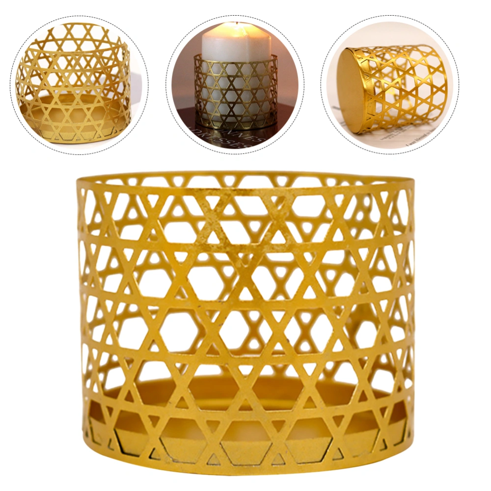 1 Pc Exquisite Candlestick Novel Geometric Aromatherapy Container (L, Golden)