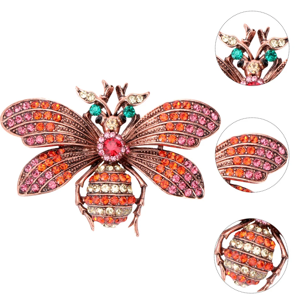 1 Pc Insect Drop Oil Brooch Bee Shaped Breastpin Retro Clothes Accessory