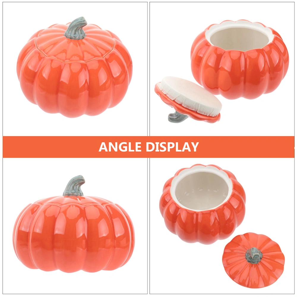 Ceramic Pumpkin Shaped Bowl Baking Bowl Dessert Bakeware with Lid Steamed Bowl