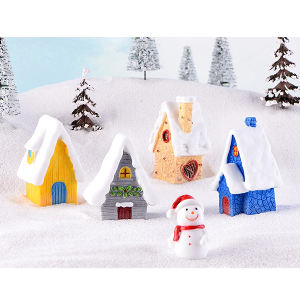 11pcs Microlandschaft Decors Christmas Tree House Ornaments Mini Scene Adornment for Home Shop