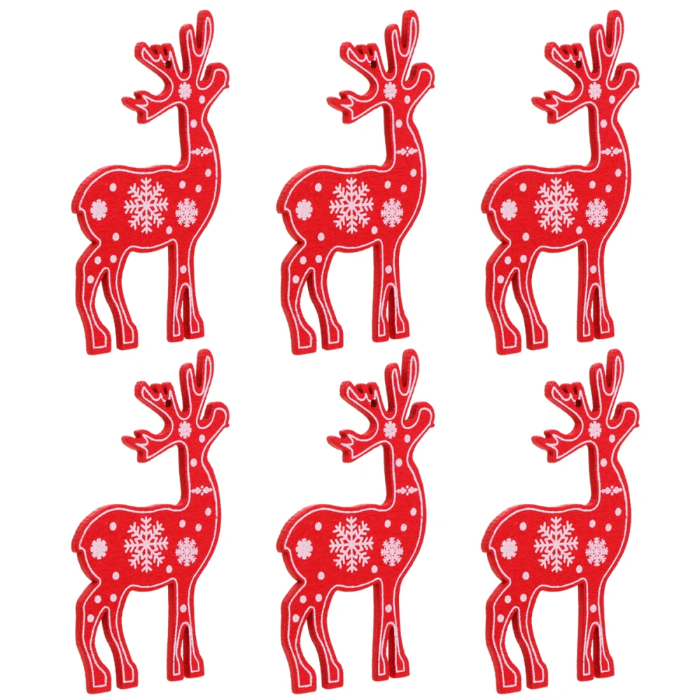 24pcs Wooden Xmas Hanging Decor Deer Pendant Christmas Tree Hanging Ornament