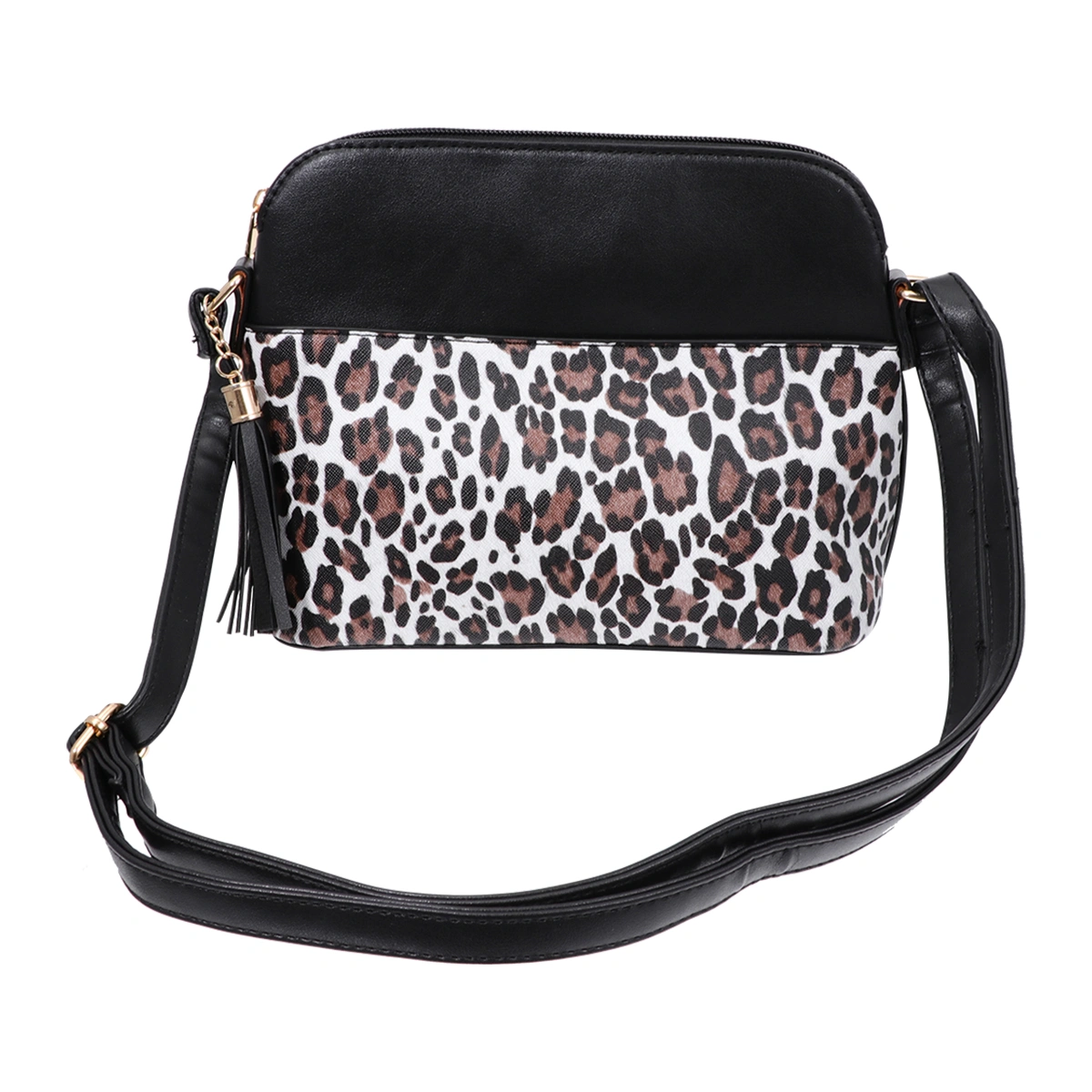 1Pc Leopard Pattern Bag Fashion Crossbody Bag Tassel Messenger Bag Storage Bag