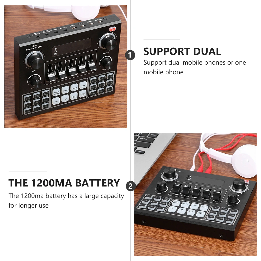 Voice Changer Portable Live Sound Audio Mixer Voice Changer for Phone Laptop