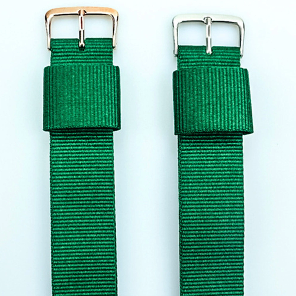 Nylon Braided Watch Band Fashion Watch Strap Simple Watch Replacement Strap Green (20mm Silver Buckle)