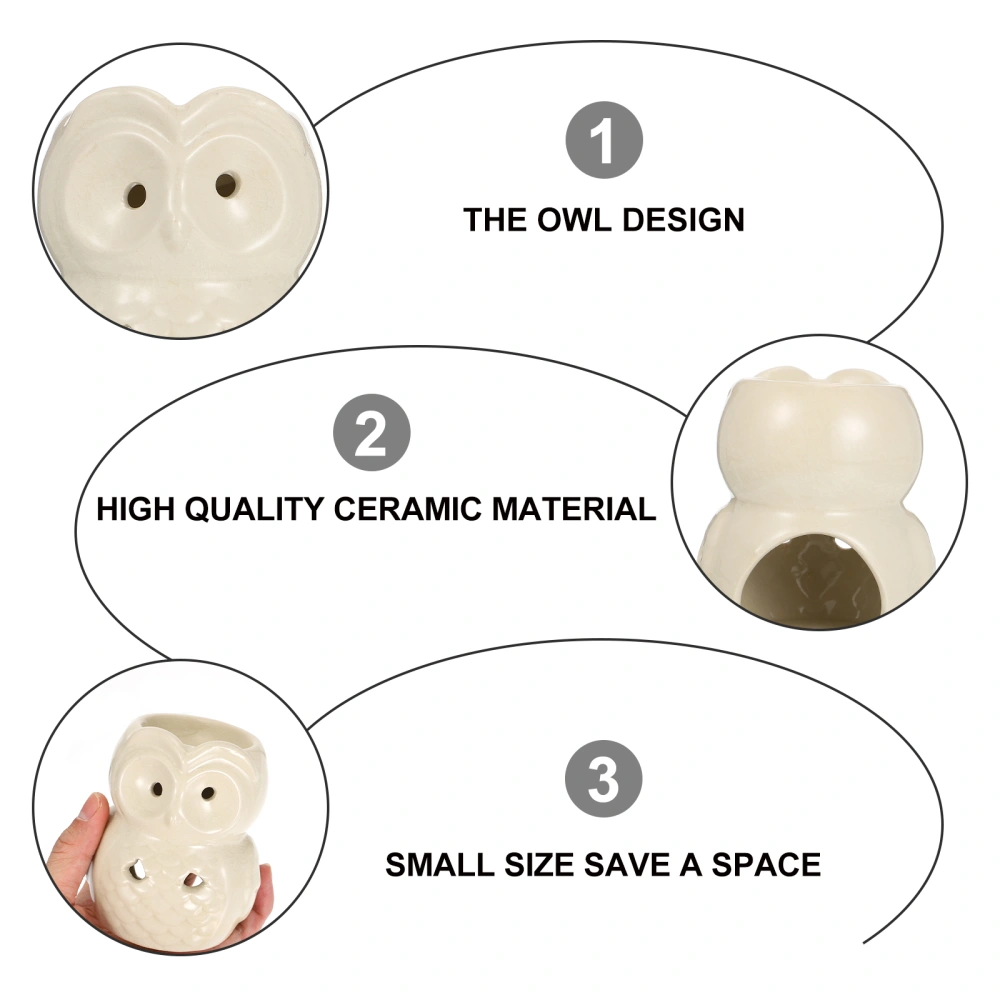 1Pc Decorative Aroma Diffuser Ceramic Incense Burner Owl Shaped Diffuser Decor