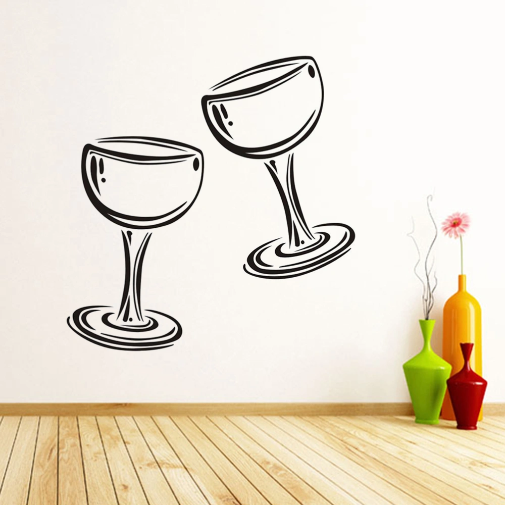 Wine Glass Wall Sticker Creative Wallpaper Stylish Wall Decal Decorative Sticker for Living Room Home Bedroom