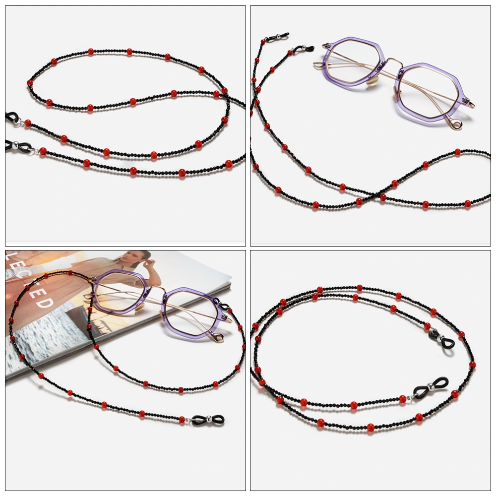 1pc Lightweight Anti-Lost Glasses Mask Bead Chains Anti-Skid Glasses Strap