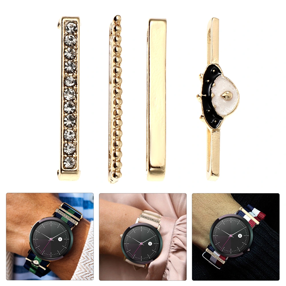 4pcs Watch Band Watch Charms Decorative Loops Rings Compatible for Watch Bands