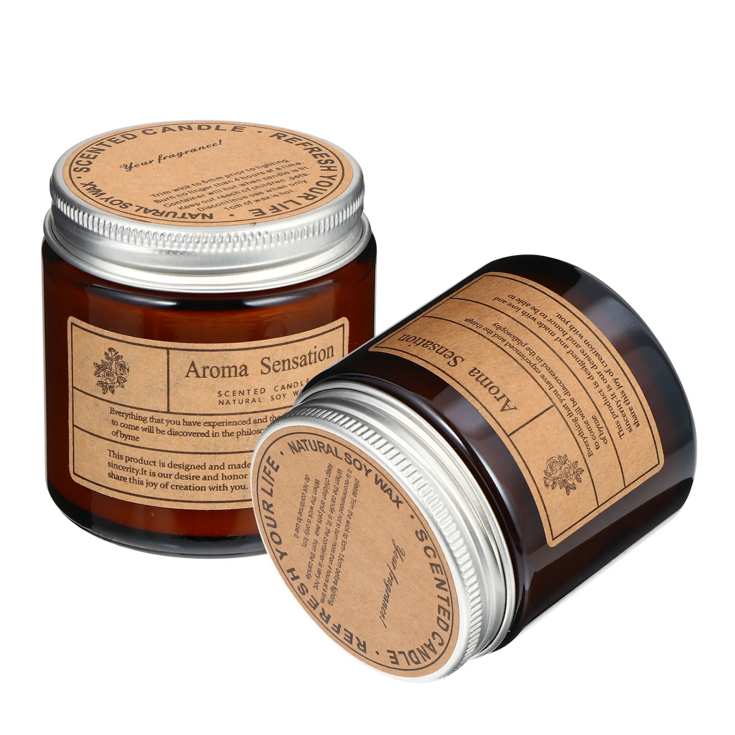2Pcs Natural Soy Wax Scented Candles Romantic Fragrance Scented Candles Gift