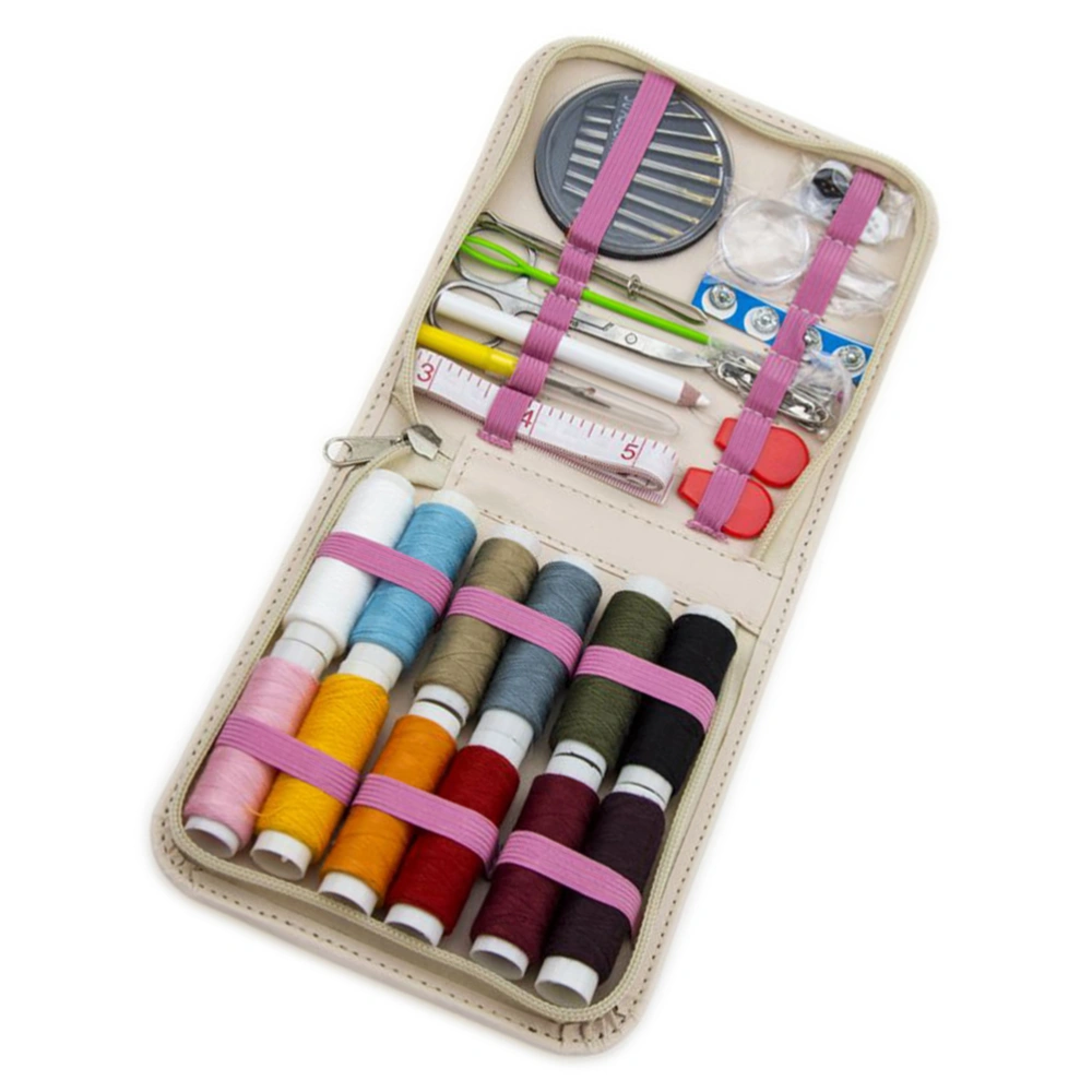 1 Set of 71Pcs Portable Sewing Needlework Kit Needle Thread Box Stitching Tools Bag for Home Travel (Assorted Color)