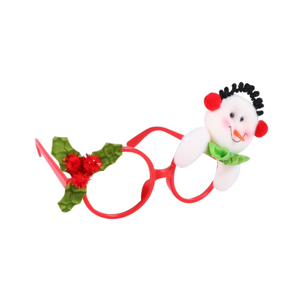 2pcs Christmas Eyeglasses Frame Decorative Toys Snowman Head Design Eye Glasses Photo Props Funny Eyewear Party Costume Accessaries