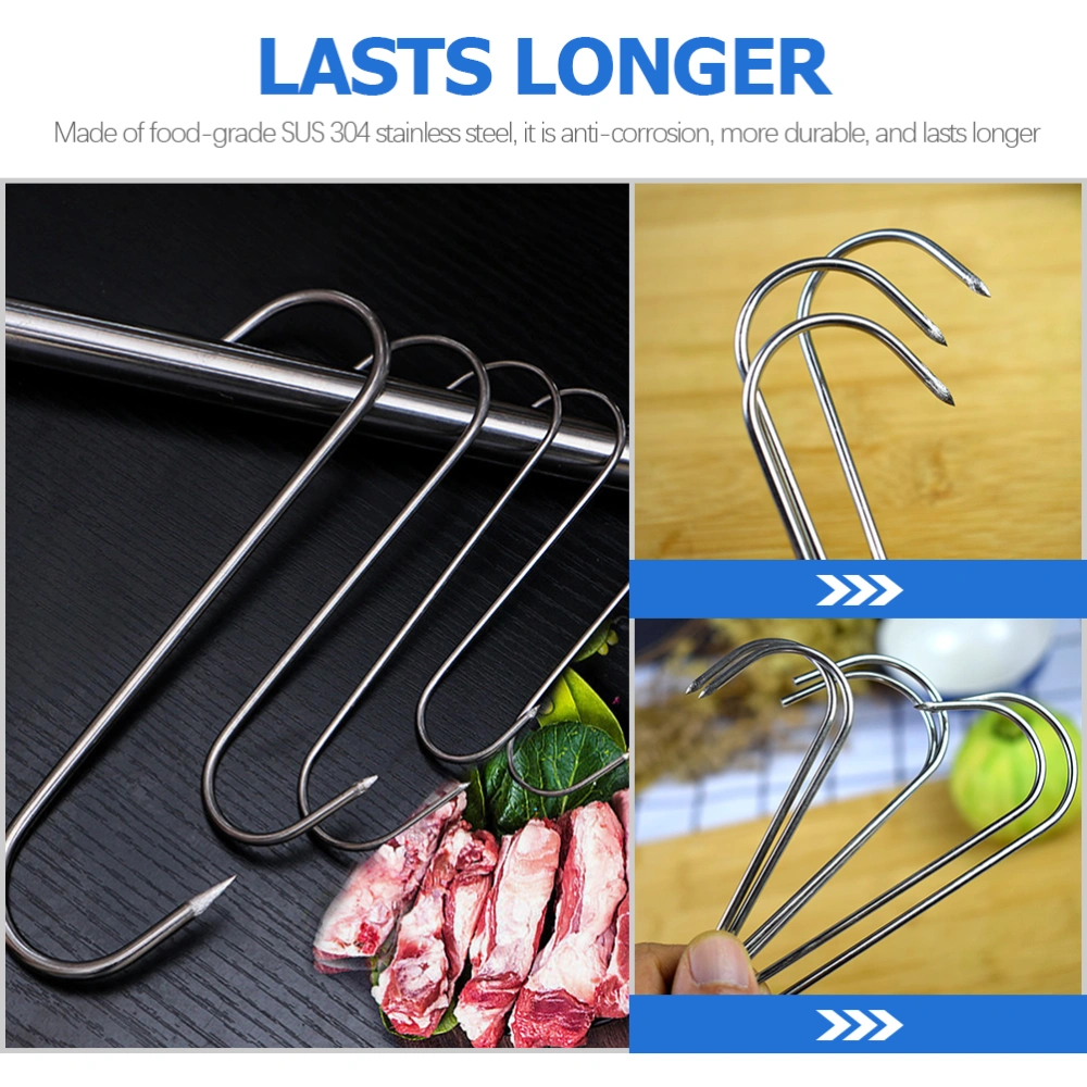 5pcs Meat Hooks Stainless Steel Grill Hooks Meat Hooks for Butchering BBQ Hooks