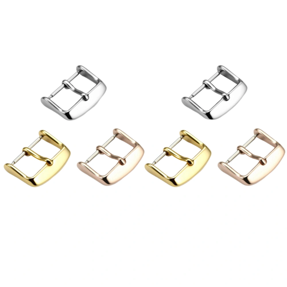 6Pcs IP Electroplate 316L Fine Steel Watch Buckle Watch Band Buckle (22mm Silver 22mm Golden 22cm Rose Gold)