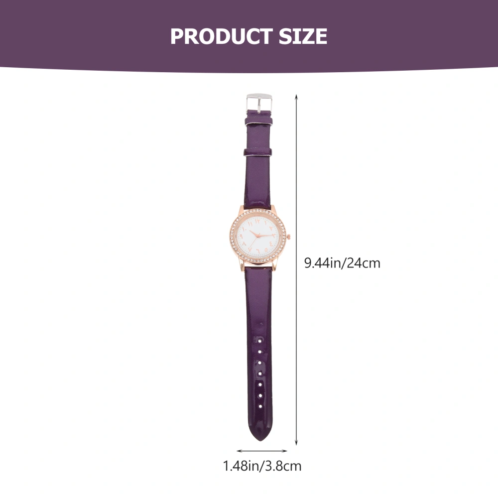 Women Watch Decorative PU Strap Watch Adjustable Watch Stylish Watch Exquisite Watch