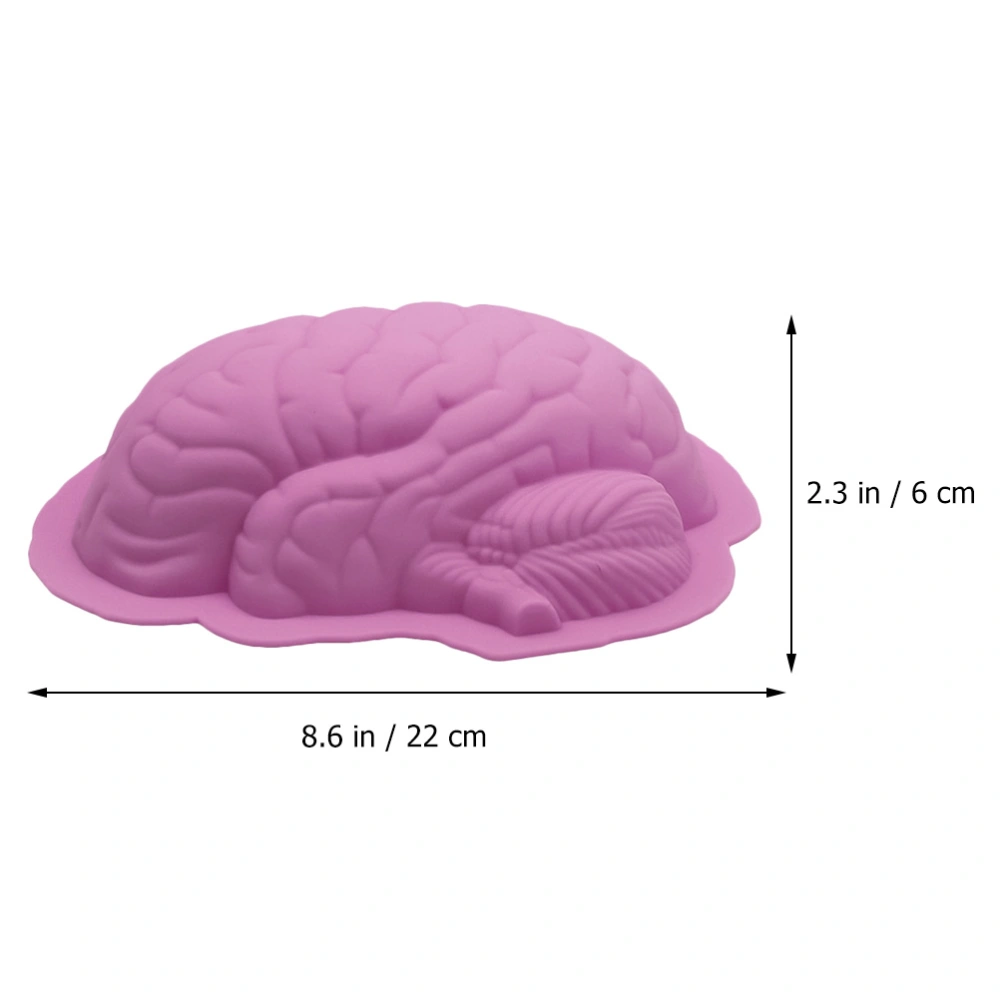 2pcs Brain Shaped Halloween Cake Mould Baking Tools Creative Baking Tools (Pink)