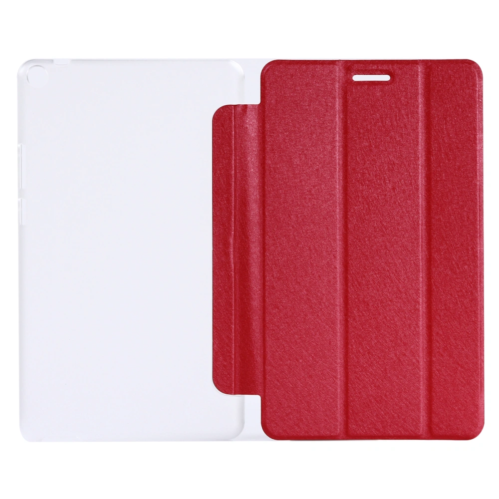 Ultra-Slim Stand Tri-fold Smart Case Shockproof Compact Cover for Huawei MediaPad T3 8.0 Inch (Red)