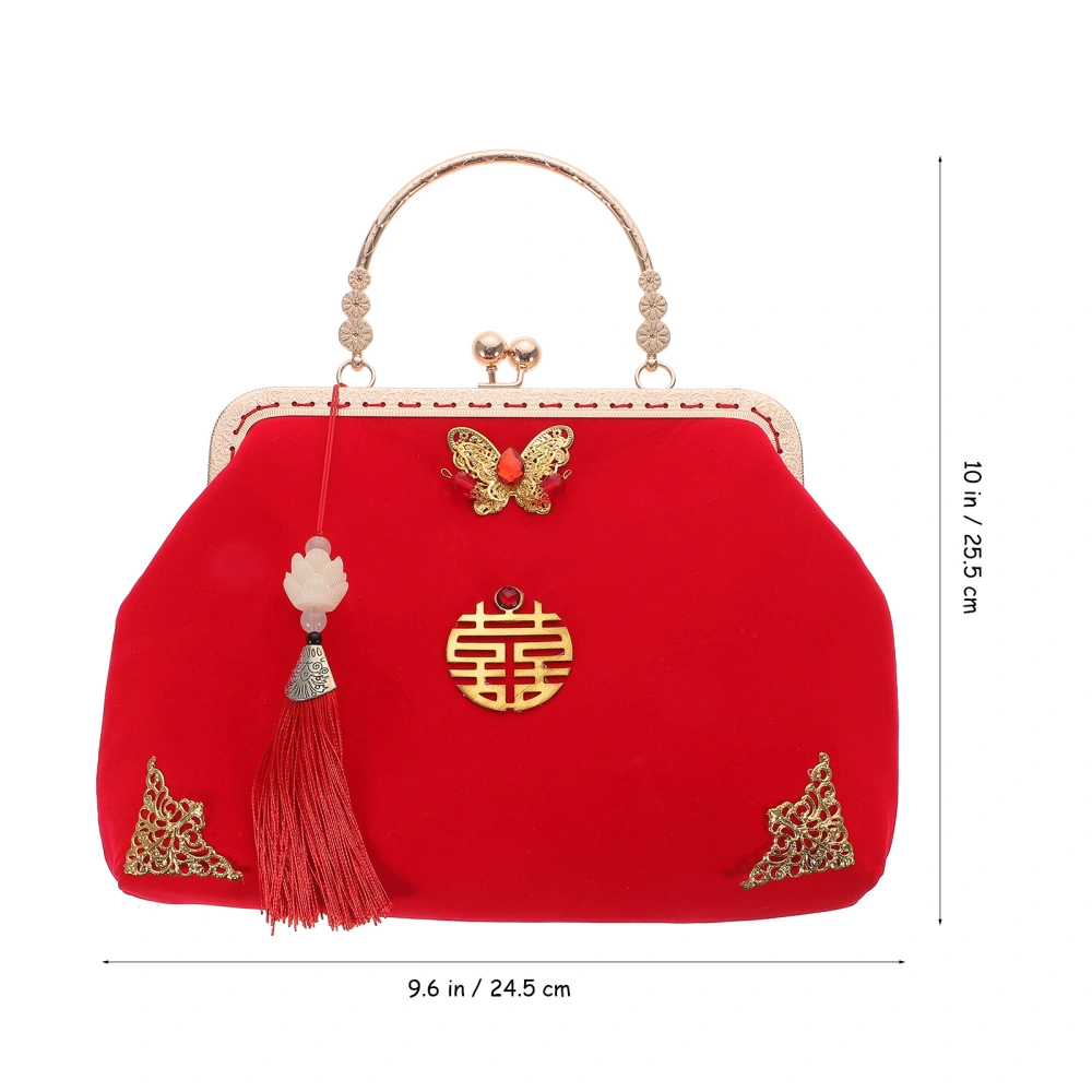 1PC Chinese Wedding Handbag Bride Chinese Style Bag Red Wedding Handbag (Red)