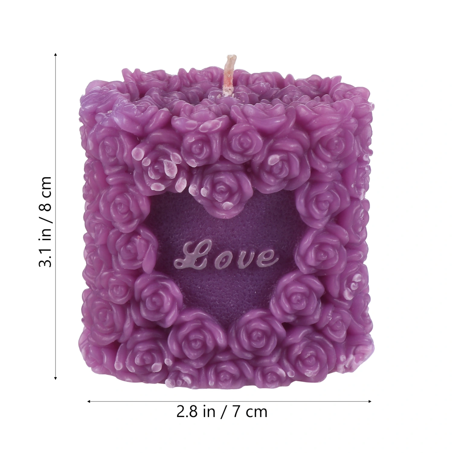 2PCS Valentine's Day Candle Rose Pillar Shape Candle Valentine’s Day Gift Decor