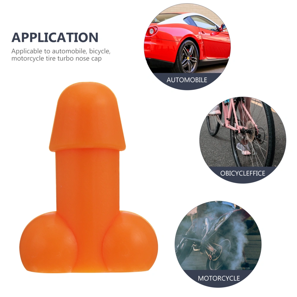 4 Pcs Practical Tire Caps Prank Penis Shaped Prop Accessories