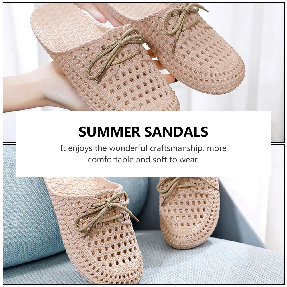 1 Pair Adult Sandals Hollow-out Flat Sole Sandals Comfortable Summer Sandals