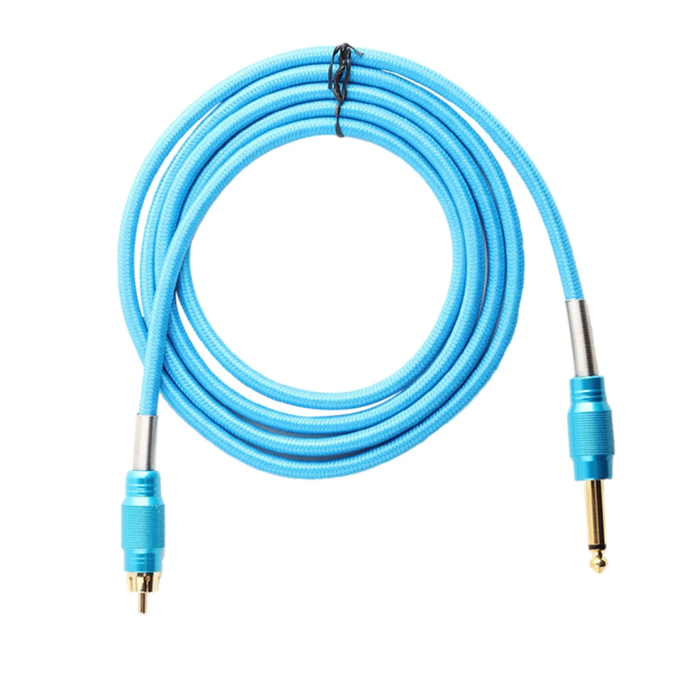 Professional Braided RCA Clip Cords for Machine Power Supply Wire (Sky Blue)