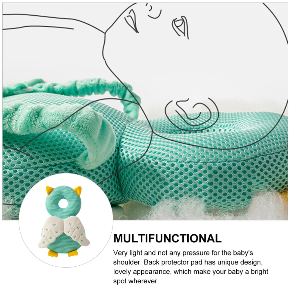 1Pc Baby Anti-fall Pillow Toddler Head Protector Walking Pillow Protector Green