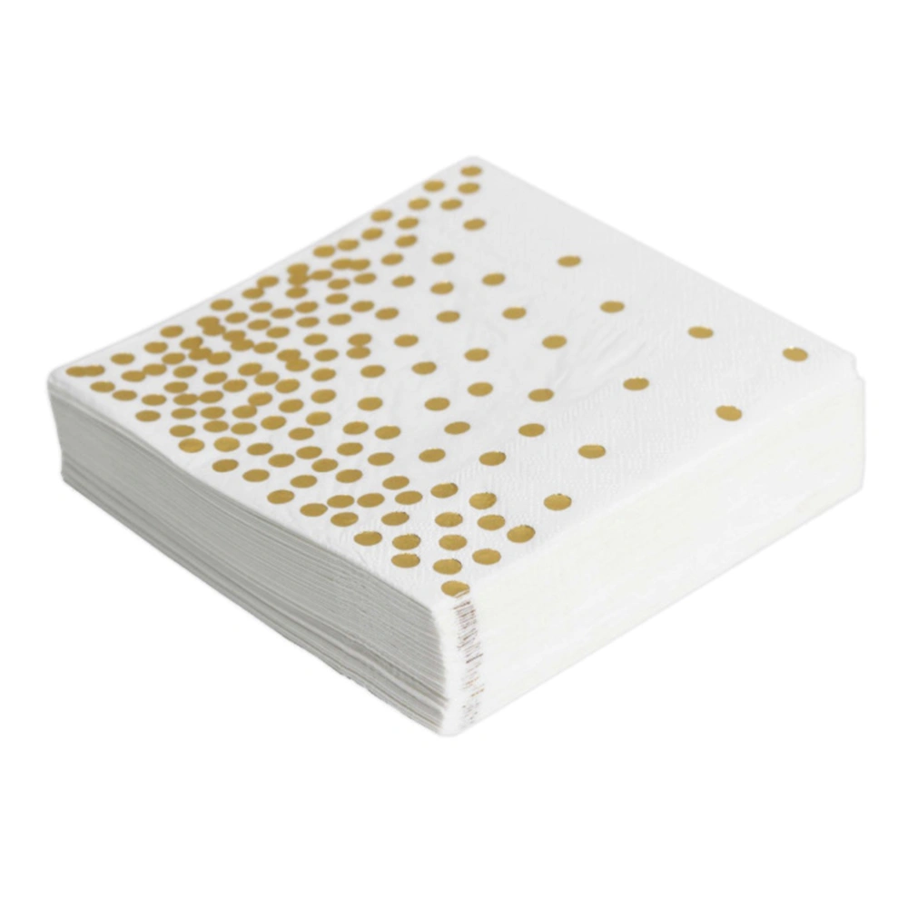 20PCS Dots Pattern Paper Napkin Disposable Napkin Tissue Party Tissue Napkin for Party Gathering Festival (Golden)