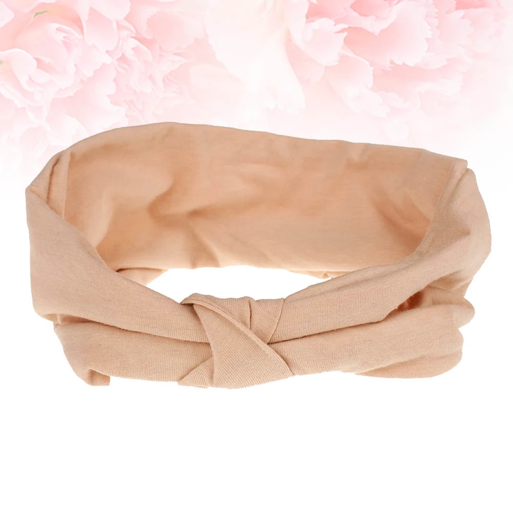 Women's Yoga Knot Hairband Sports Headband Stretch Hair Accessories Sweatbands Running Hairband (Skin Color)