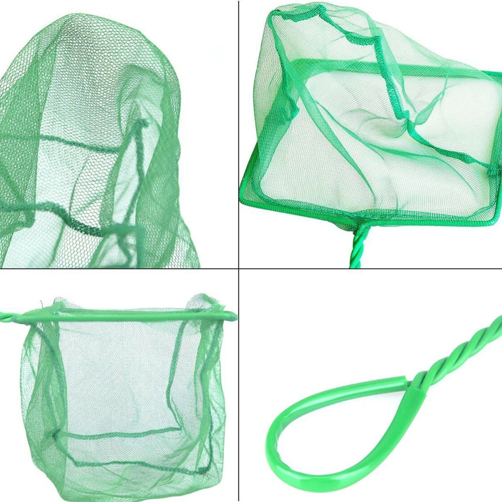 Large Fish Tank Net Aquarium Wire Mesh Catch Net with Long Handle (Green)