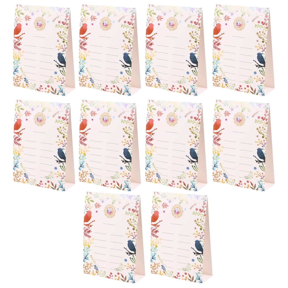 10pcs Creative Table Cards Flower Printing Name Cards Place Cards Wedding Party