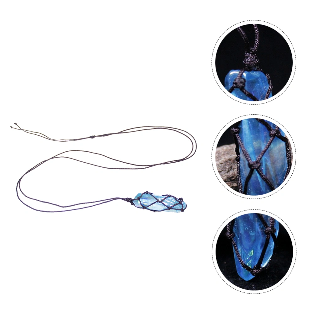 1Pc Crystal Plating Necklace Hand-woven Net Pendant Jewelry Accessories