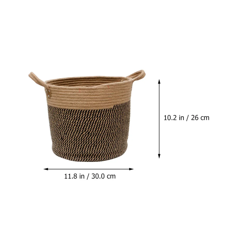 Home Sundries Organizer Linen Storage Basket Multifunctional Basket (Sepia)