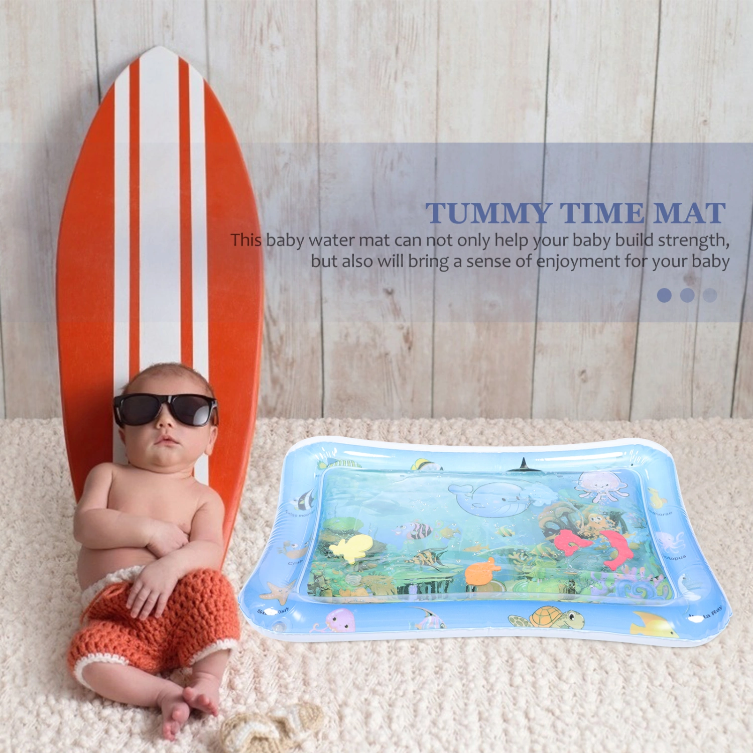 Baby Tummy Time Water Play Mat Infant Inflatable Water Play Mat Baby Play Mat