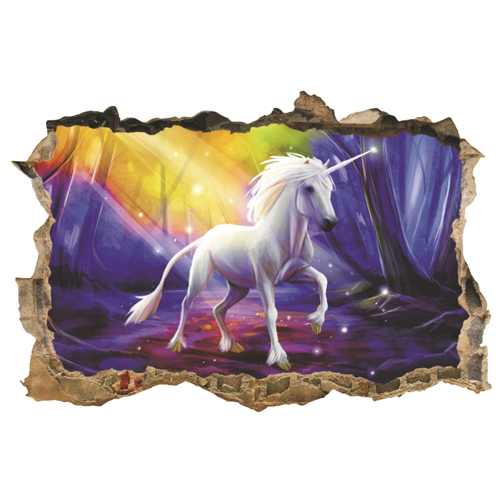 Unicorn Wall Stickers 3D Kids Room Colorful Beautiful Funny Decorative Self-Adhesion Wall Stickers for Home (Colorful)