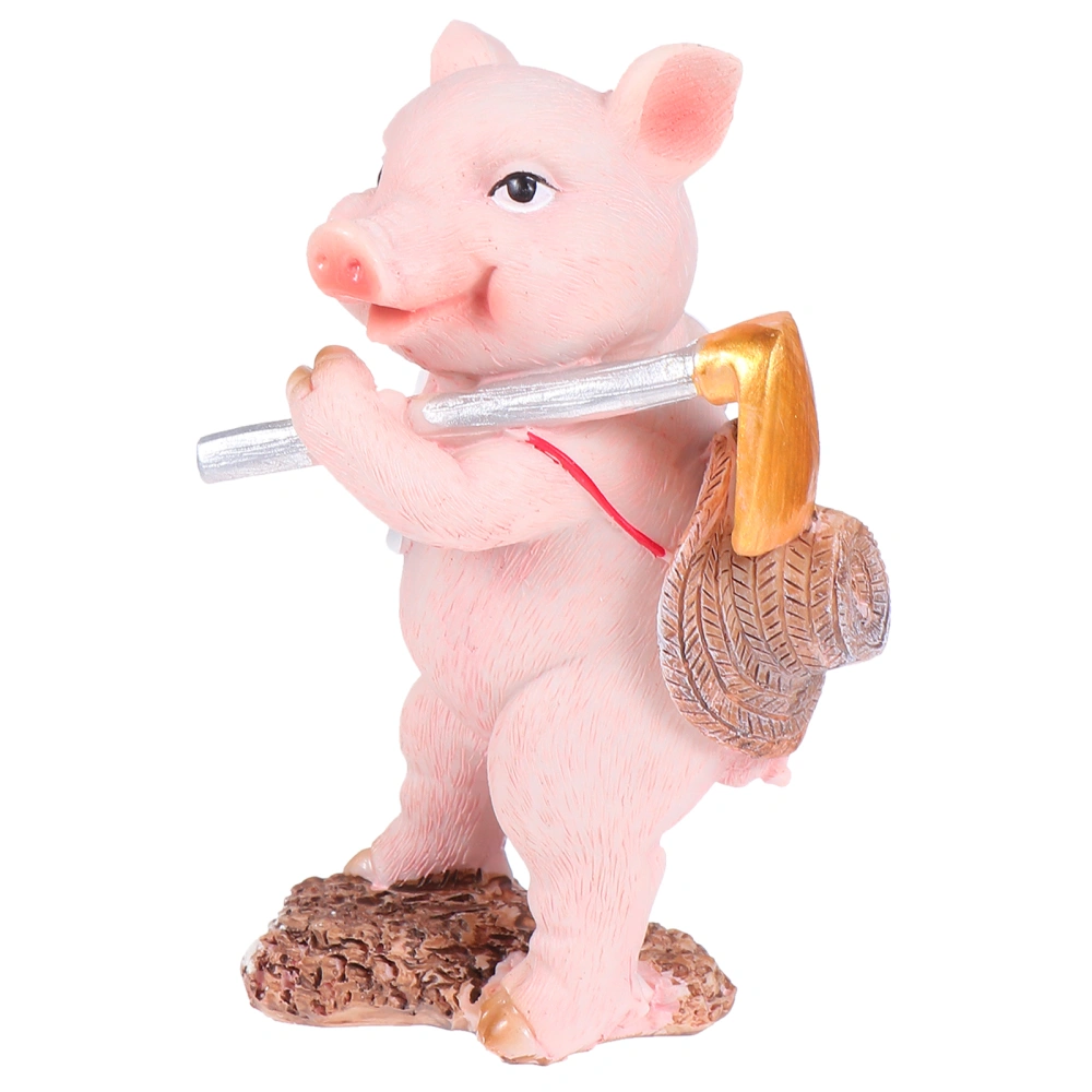 1pc Artificial Pig Decoration Animal Model Ornament Home Resin Handicraft