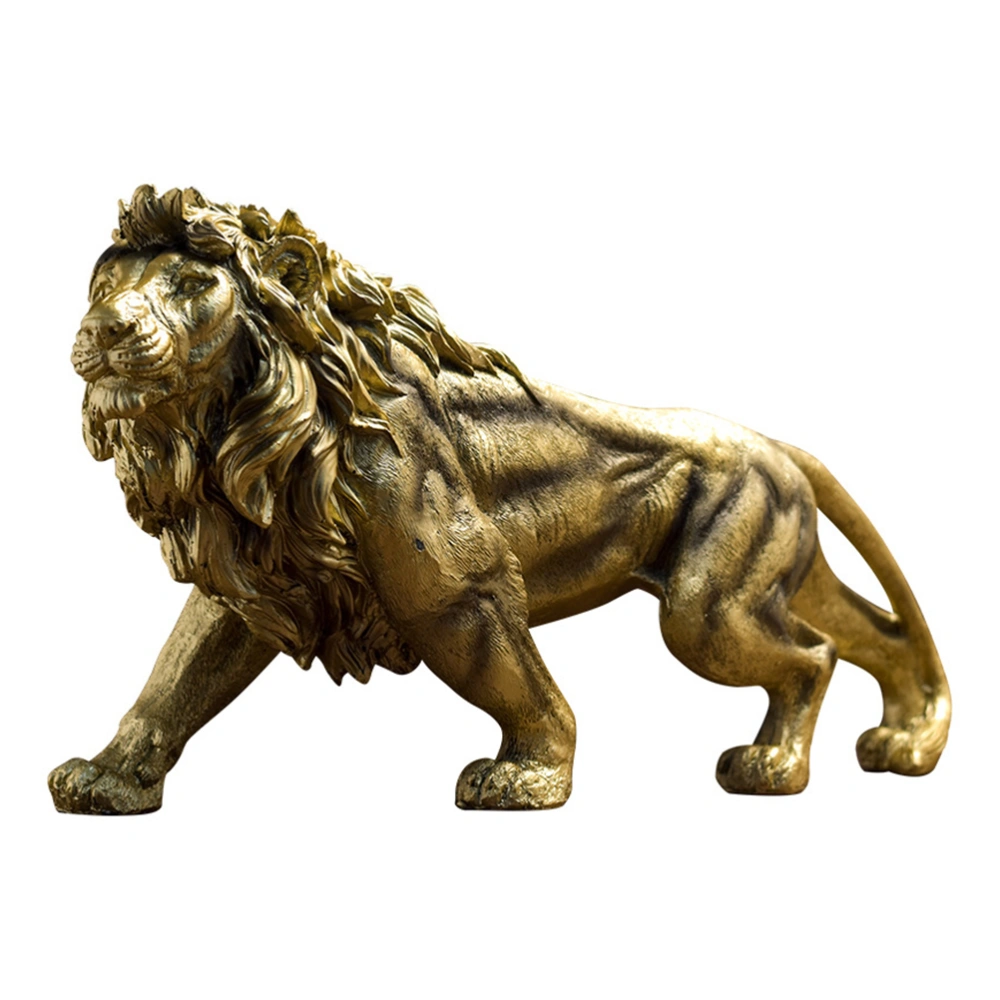 1Pc Feng Shui Lion Ornament Desktop Lion Adornment Resin Statue Lion Decor (As Shown)