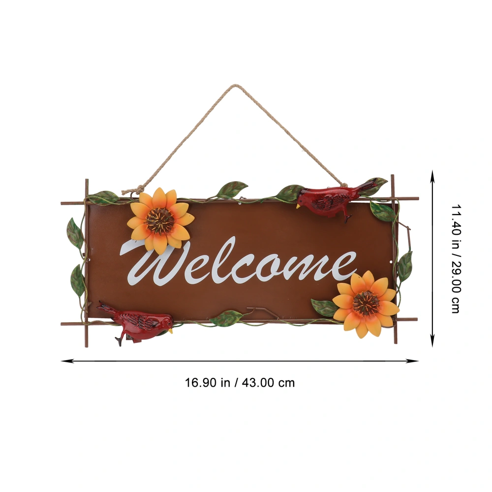 1pc Sunflower Bird Hanging Decor Welcome Board Hanging Decor Scene Hanging Decor