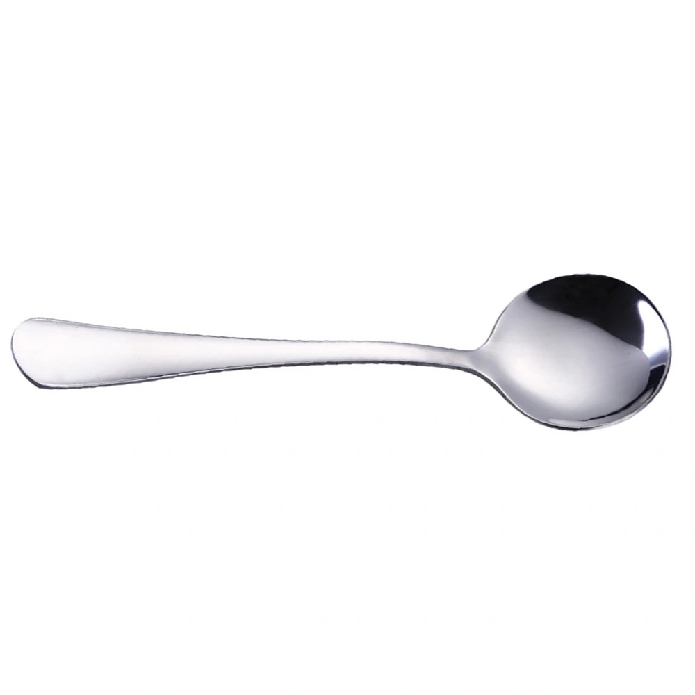 Stainless Steel Soup Spoon Multifunctional Round Spoon Coffee Ice Tea Spoon for Home Hotel Restaurant (1#)