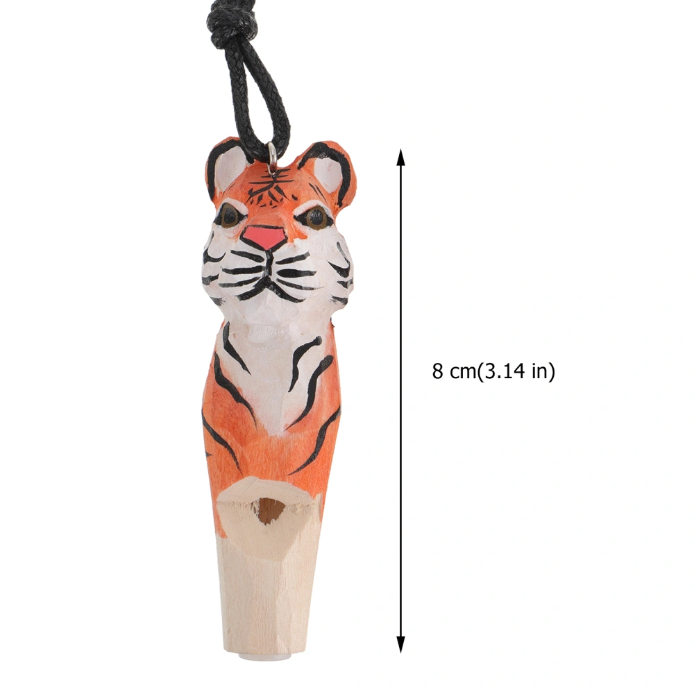 3Pcs Natural Wood Carved Whistle Toy Kids Educational Animal Gift Necklace