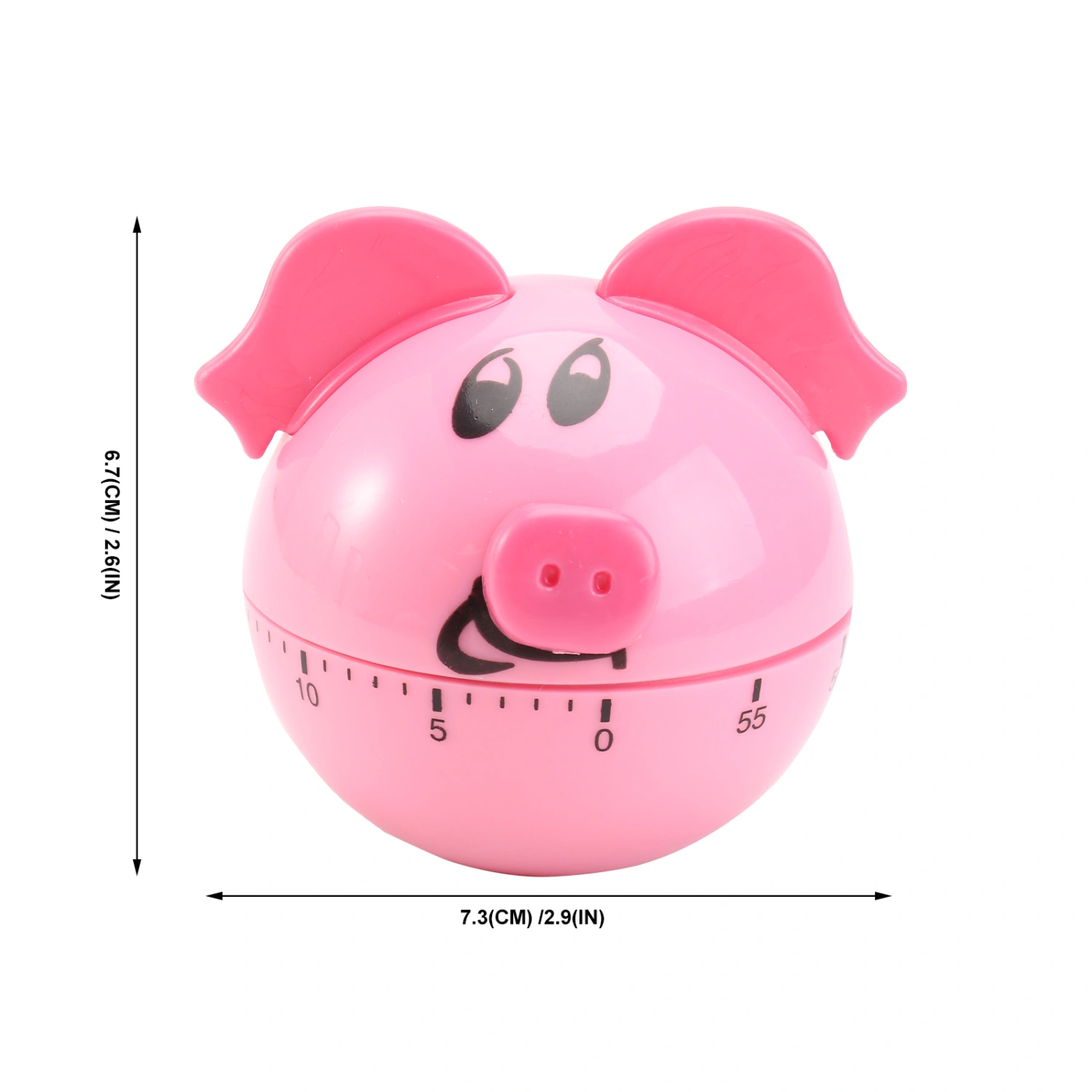 1Pc Pig Shaped Mechanical Timer Household Timer Kitchen Time Reminder (Pink)