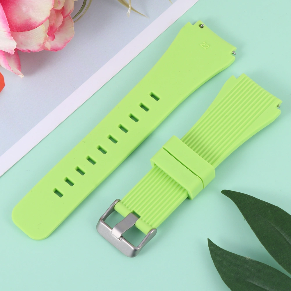 46mm Silicone Watchband Wrist Band Strap Replacement Quick Release Band Compatible for Galaxy Watch (Green)