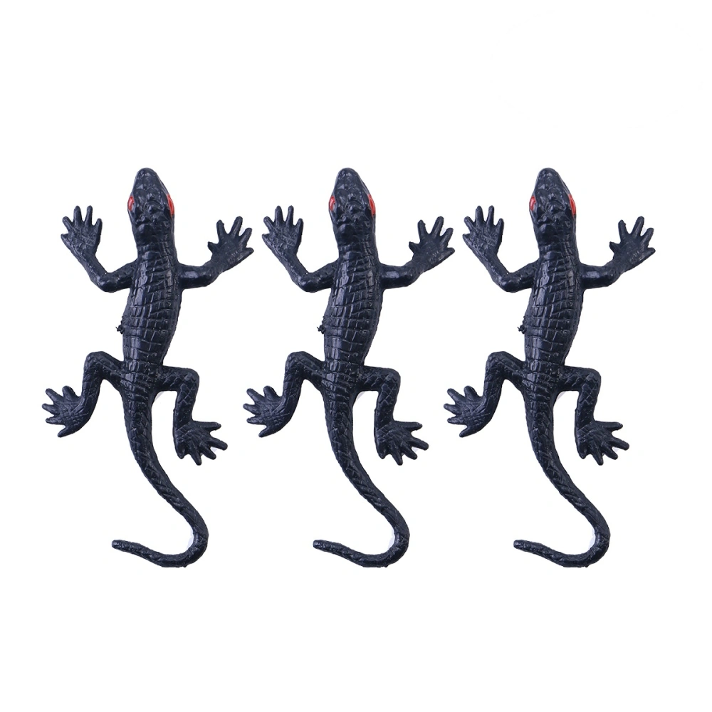 20 Pcs Plastic Black Gecko Prank Joking Funny Gadgets Horrific Decor for Halloween Parties Carnivals Costume Party Size S (Black)