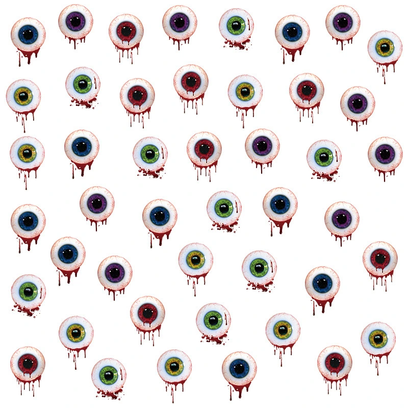1 Sheet Halloween Wall Sticker Self-adhesive Window Sticker Eyeballs Sticker Decoration